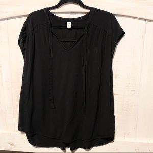 Black Sheer Top with Strings by Old Navy